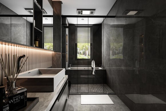 contemporary bathroom interior design 3d image 