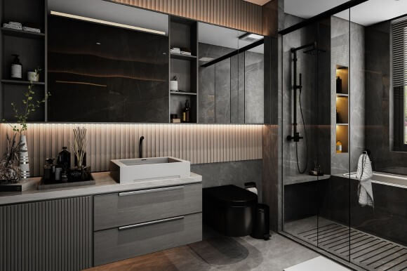 contemporary bathroom interior design 3d image 3