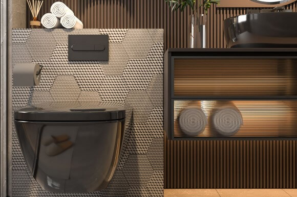 elegant bathroom interior design 3d image 3