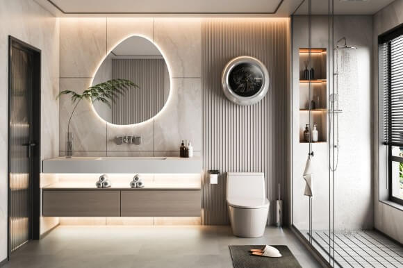 luxury bathroom interior design 3d image