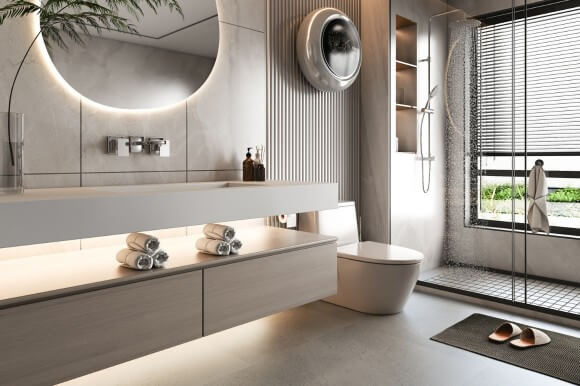 luxury bathroom interior design 3d image 2