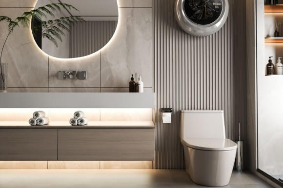 luxury bathroom interior design 3d image 3
